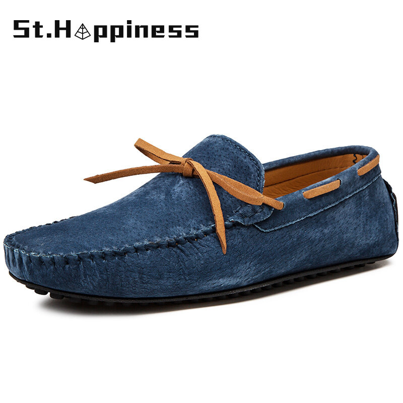 New Fashion Men Shoes High Quality Soft Leather Loafers Moccasins Men's Flats Breathable Driving Shoes Casual Shoes Big Size 47