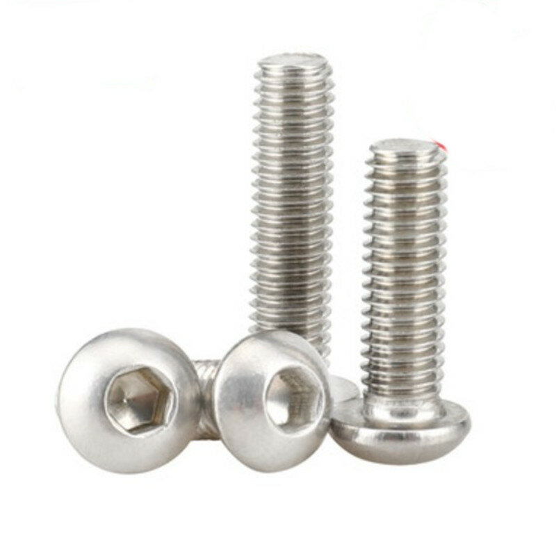 5-10pcs M5 iso7380 A2-70 Button Head Socket Screw Bolt SUS304 Stainless Steel length 6mm to 80mm