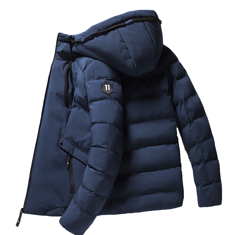 Mens Jacket Hooded Casual Rits Streetwear Effen Blauw Grijs Zwart Parka Man Fashion Brand Design Windjack Parka Oversize
