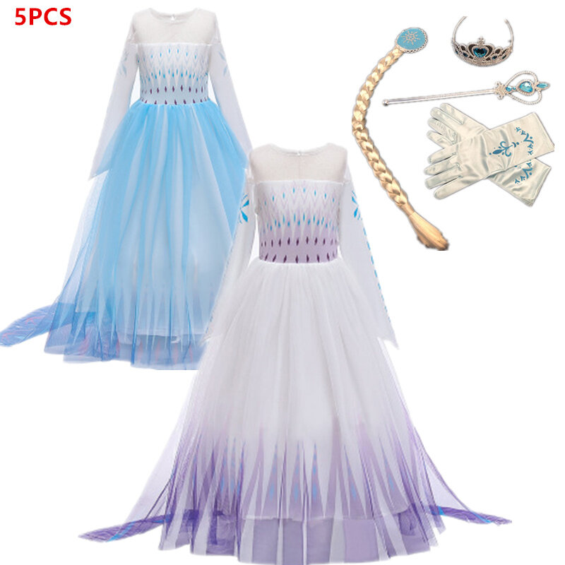 Vestido de princesa Snow Story 2 para niñas, disfraz de Elsa, Anna, fiesta, ocio, verano, Reina de la nieve, Fantasía