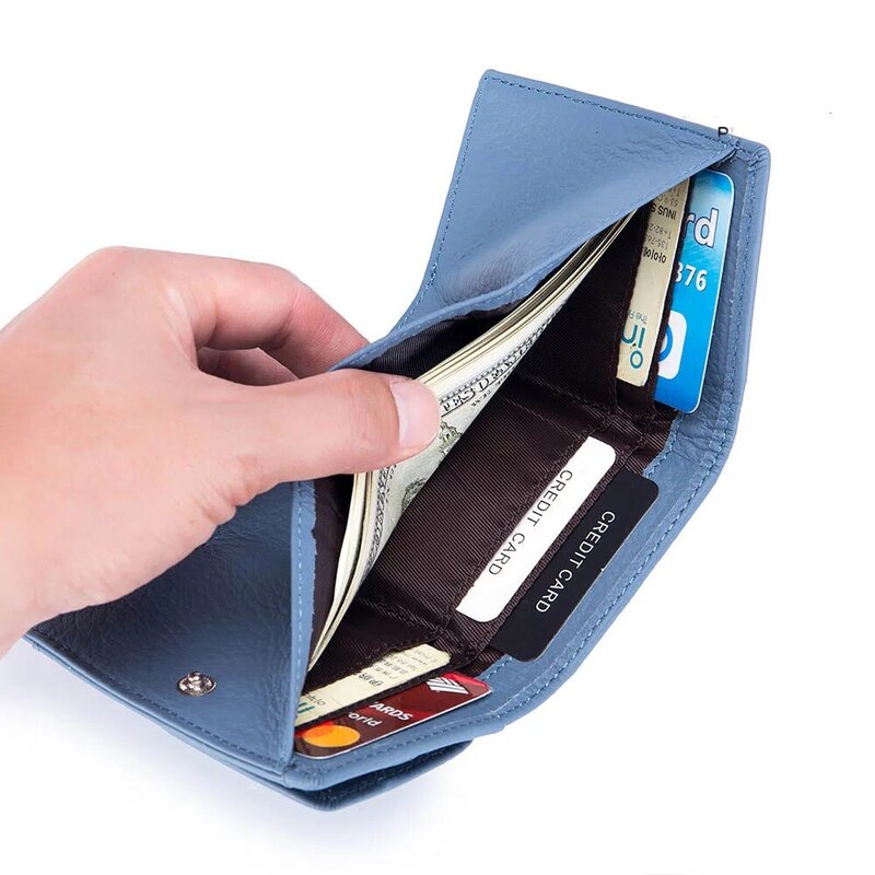 Skórzany portfel damski skóra bydlęca skórzana torebka na monety dla kobiet portfele pieniądze etui na karty z klipsem Mini mały portfel damski 2021