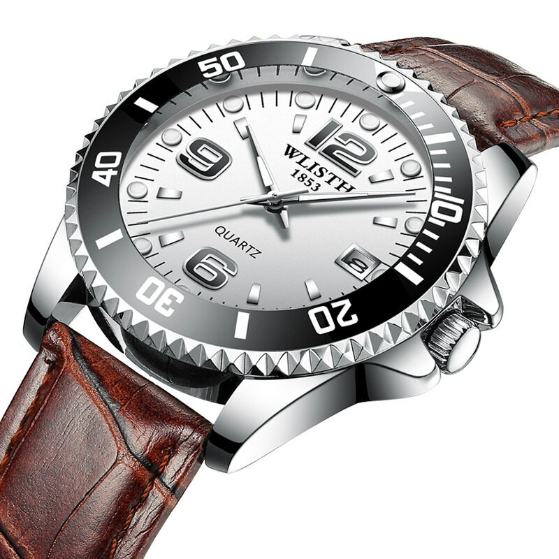 Relógio masculino de quartzo de alta qualidade, original com calendário, relógios luminosos de aço inoxidável, à prova d'água, atacado de fábrica, relógios masculinos