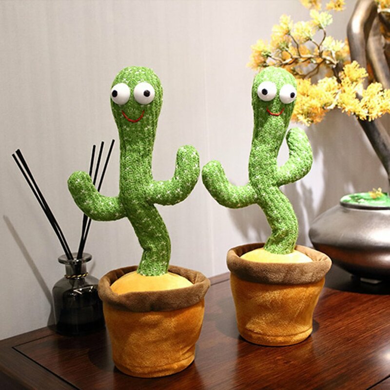 Decorazione della stanza regalo di festa durevole giocattolo elettronico di danza del Cactus simpatico peluche danza giocattolo di Cactus con canzoni