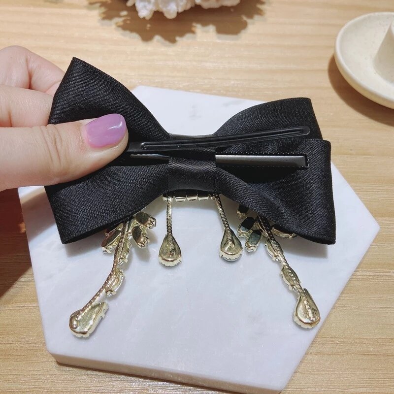 Luxus Koreanische Platz Blume Kristall Barrettes Grips Für Frauen Mode Süße Bowknot Clips Haar Schmuck Geschenke
