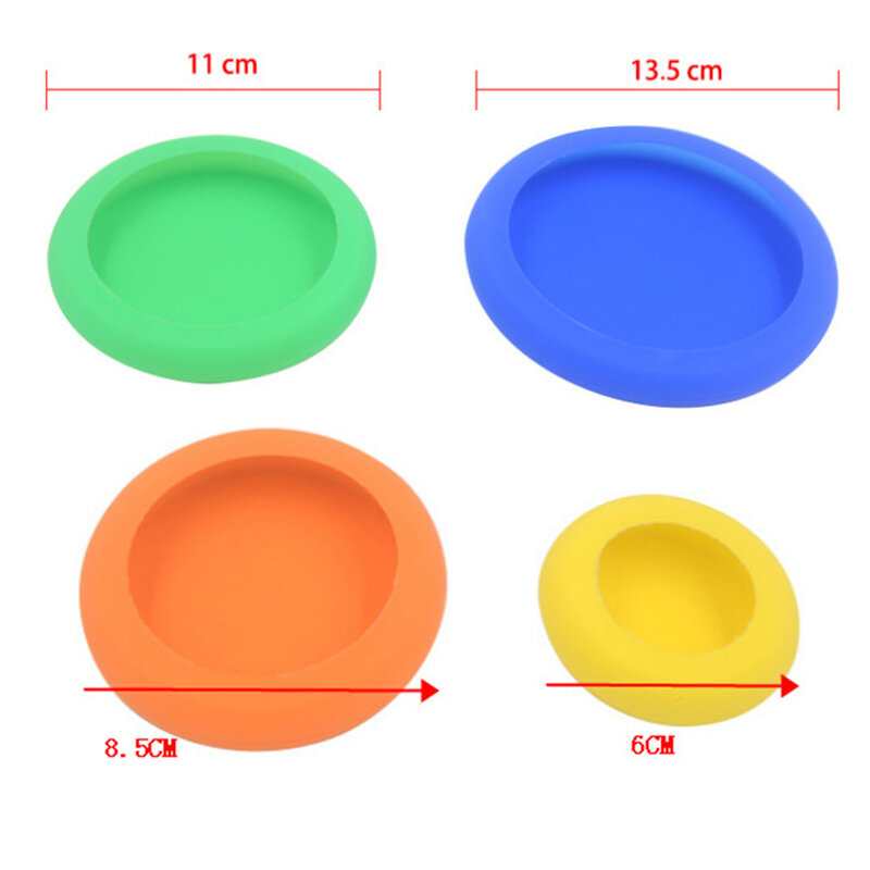 4PCS Silicone Lid Reusable Sealed Food Packaging Telescopic Lid Keep Sealed Bowl Fresh Elastic Packaging Lid Fruit Cover SQ0364