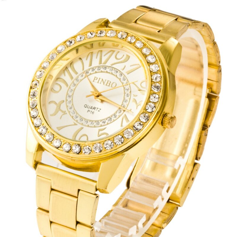 Marke Frauen Uhren Legierung Stahl Mode Luxus Diamant Uhren Quarz Armbanduhren gefälschte gold uhren diamant uhr für männer reloj