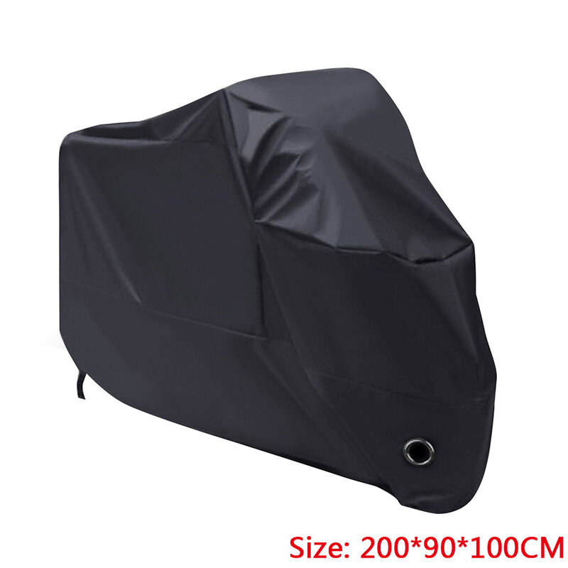 Cubierta protectora UV para motocicleta, cubierta de poliéster resistente al agua para interiores y exteriores, M/L/XL, para lluvia y nieve, color negro, 1 ud.