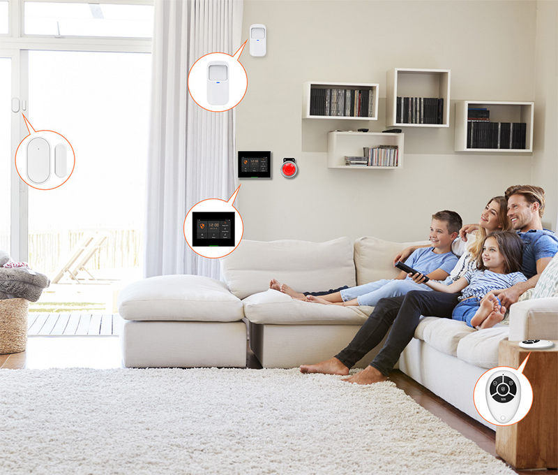 Ostaniot Tuya Sistem Alarm Keamanan Rumah WIFI GSM Nirkabel Pintar dengan Sirene Surya Luar Ruangan Kompatibel dengan Alexa dan Google Home，Built-in 10 bahasa,Dan perintah suara dalam 10 bahasa