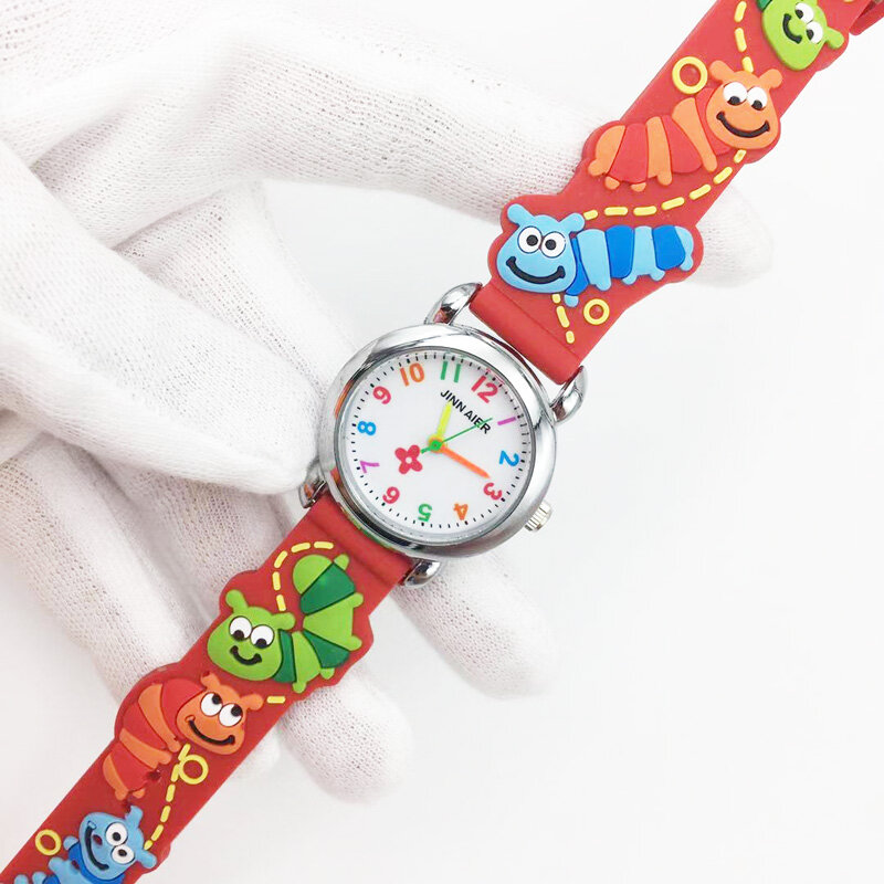 Adorável 3d animal padrão analógico relógio de quartzo para meninos da menina crianças moda relógio de pulso jelly silicone relógios feminino montre