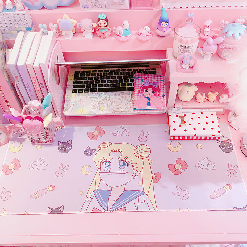 Cartoon Sailor Moon kartonu mleka guma z nadrukiem komputerowa podkładka pod mysz do laptopa kreatywne klawiatury podkład na biurko 51962