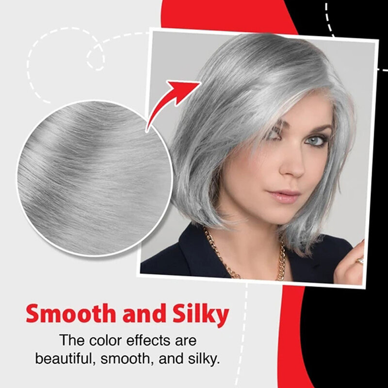 Smoky Hair Gray Dye Cream Unisex Light Grey Silver Color Dye Cream Beauty Hair Color Paint Wax Modify Dyeing Hair Styling TSLM1