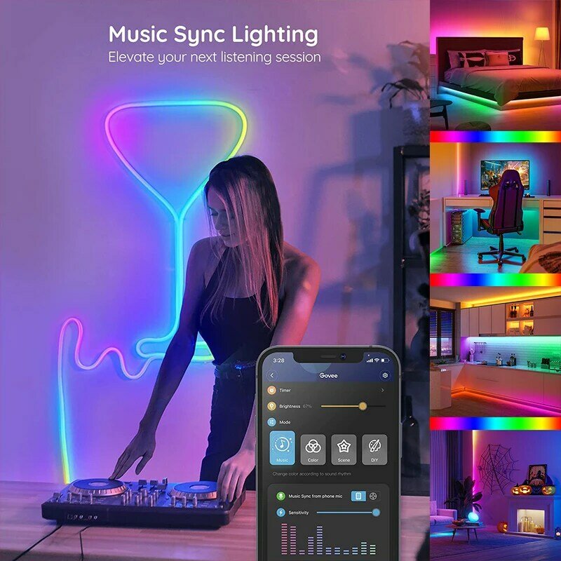 Led Strip Rgbic WS2811b Waterdichte Wifi Alexa Smart Diode Gaming Lichten Flexibele Controle Toepasselijk Kerstversiering Of Gift