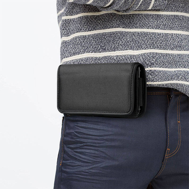 Boucles de ceinture horizontales en Nylon, étui de téléphone portable, pochette de transport pour hommes