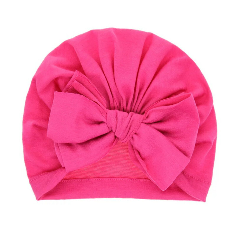 Bonnet épais pour nouveau-né, joli turban d'hiver en coton doux, bonnet à gros nœud