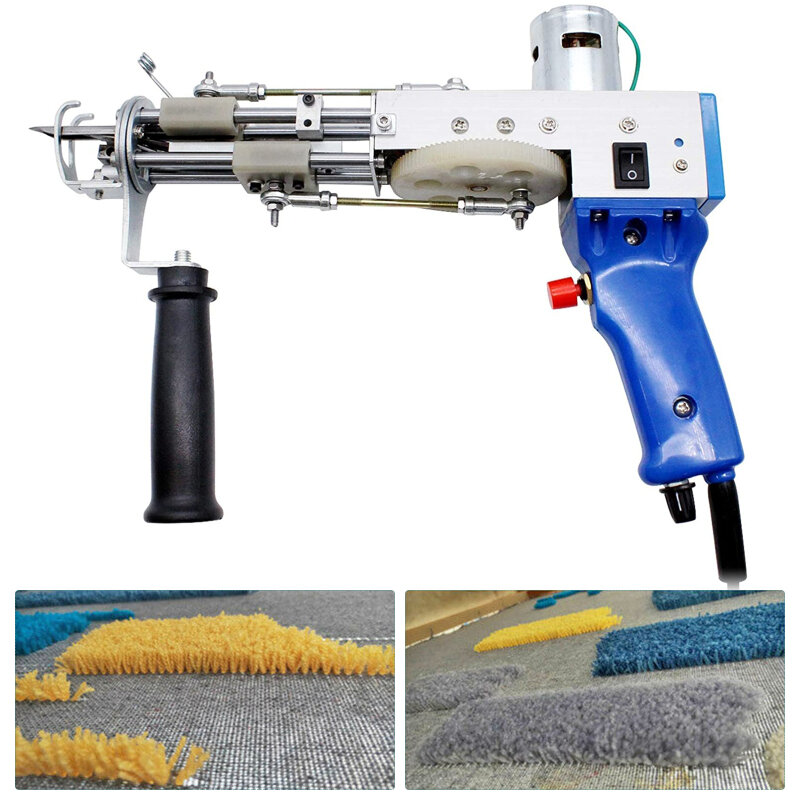 2w1 Tufting Gun elektryczny ręczny Cut dywan zespolony dywan tkania uciekają 100-240V regulowany dywan dywan Tufting karabin maszynowy narzędzia
