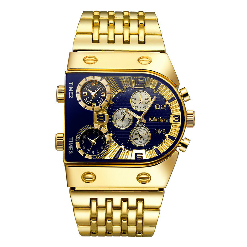 Męskie zegarki Top marka The crime watch złoty zegarek ze stali nierdzewnej męski zegarek kwarcowy mężczyźni Wrist Watch Relogio Masculino