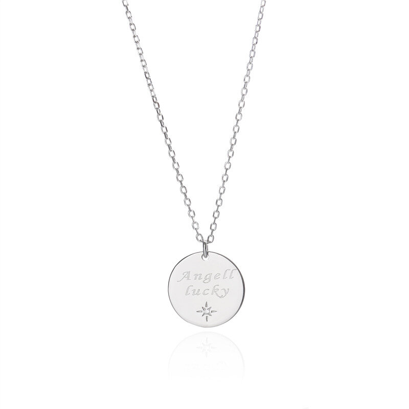 Sodrov English Letter Angell Lucky Pendant Necklace for Women gioielli in argento Sterling 925
