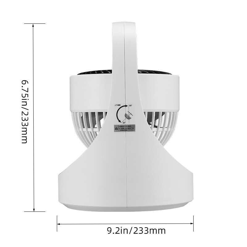 Вентилятор циркуляции воздуха, перезаряжаемый Настольный вентилятор светодиодный светильник кой, 4-скоростной USB-источник питания, бесшумн...