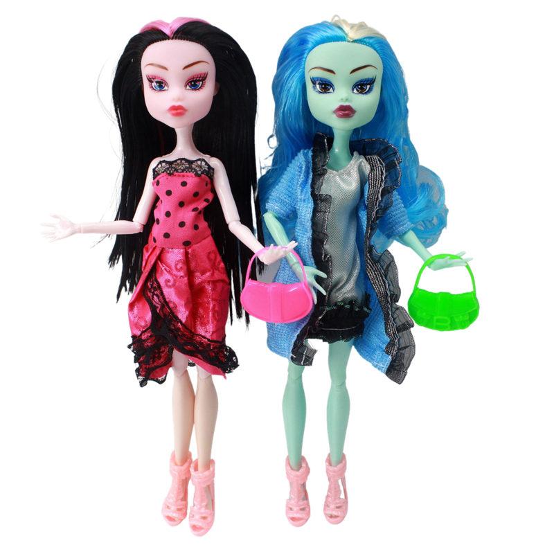 Cheapest NO BOX 4 pcs/set Dolls New Style high dolls Monster fun high Moveable Joint Body Fashion dolls Girls Toys Best Gift
