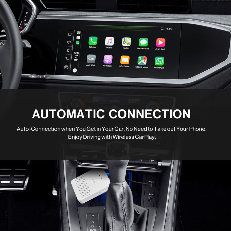 ATOTO Car Wireless CarPlay Adapter IOS Plug And Play for Audi Benz Chevrolet Volkswagen Volvo Ford Honda Renault Mazda Porsche