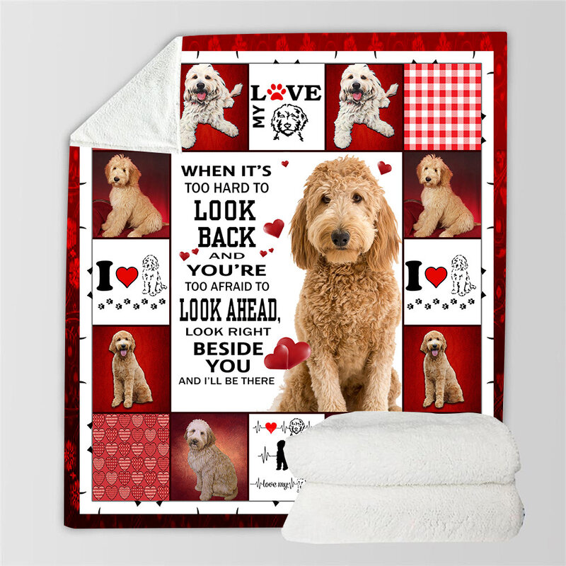 أنا أحب الكلب عيد الميلاد شيربا بطانية ثلاثية الأبعاد المطبوعة لبس بطانية الكبار/أطفال الصوف بطانية قطرة الشحن