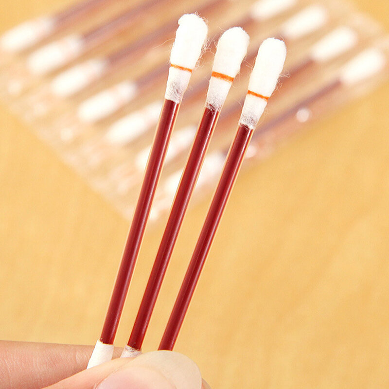 10X  Disposable Medical Iodine Cotton Stick Swab Home Emergency Nose Ears Clean Tool