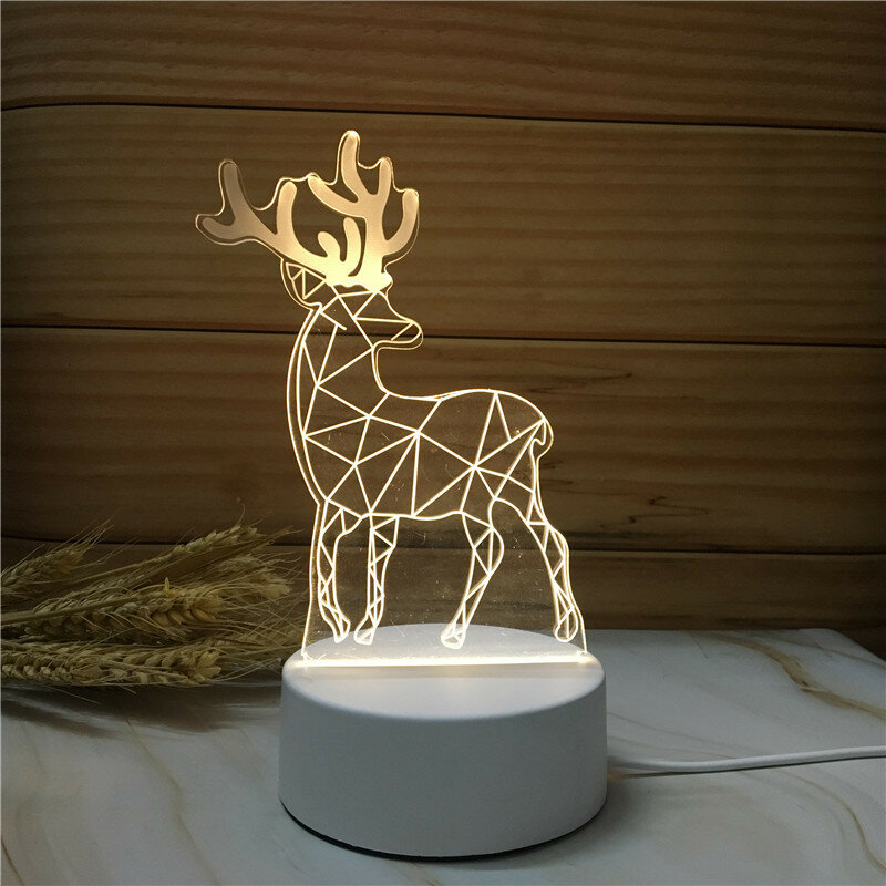 Lampe Led 3D en acrylique, luminaire décoratif d'intérieur, romantique, idéal pour une Table de chevet, une fête d'anniversaire ou un cadeau de Festival