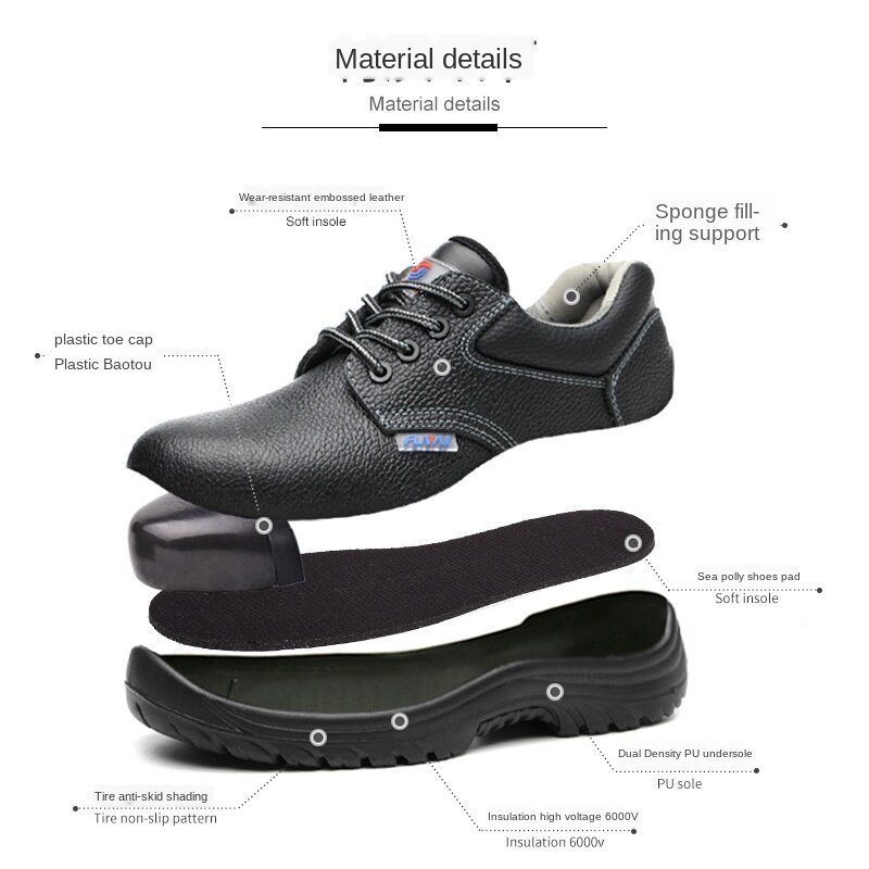 DAILOU-zapatos de seguridad con punta de acero para hombre, calzado protector Indestructible, antigolpes, de cuero genuino, novedad, envío directo