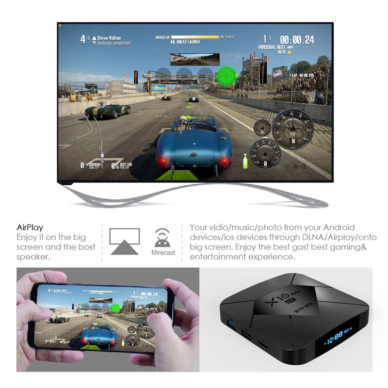 X10 MAX 8K Tv Box Amlogic Android 9.0 S905X3 Dual WIFI LED Display Smart X10 HDR H.265 Ultra HD 1080P IPTV X10MAX 4gb 32gb 128gb