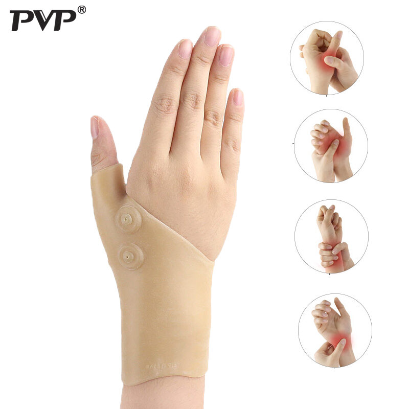 1Pcs Tenosynovitis Brace Magnetische Banddage Pijnbestrijding Handen Care Artritis Druk Corrector Pain Relief Handschoenen Camel Teen