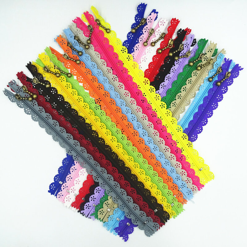 20Pcs 20-50Cm (8-20 Inch) DIY 3 # 레이스 나일론 지퍼 재봉 재단사 의류 및 스커트 20 색