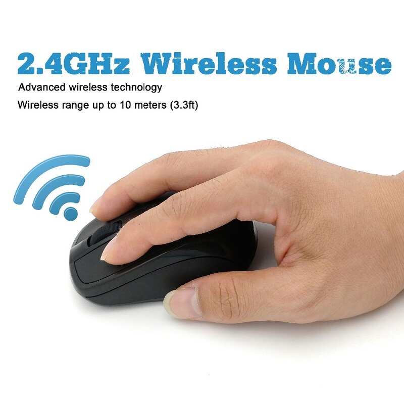 USB Wireless Mouse Gaming Mouse 2000DPI Dapat Disesuaikan Receiver Optical Mouse Komputer 2.4G Hz Ergonomis Mouse untuk Laptop PC Mouse