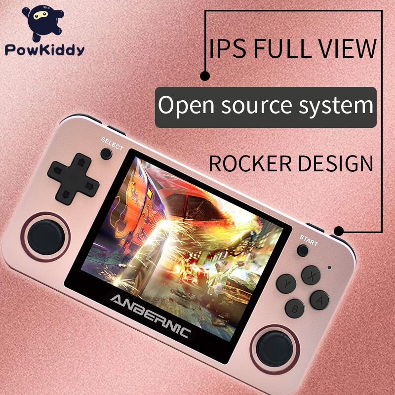 Powkiddy RG350 Console di gioco portatile RG350M Console a conchiglia in metallo sistema Open Source schermo IPS da 3.5 pollici giochi 3D Arcade Ps1 retrò