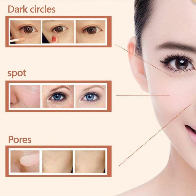 Crema correctora facial líquida para mujer, maquillaje para debajo de los ojos, Base de maquillaje, cosméticos, ojeras, acné