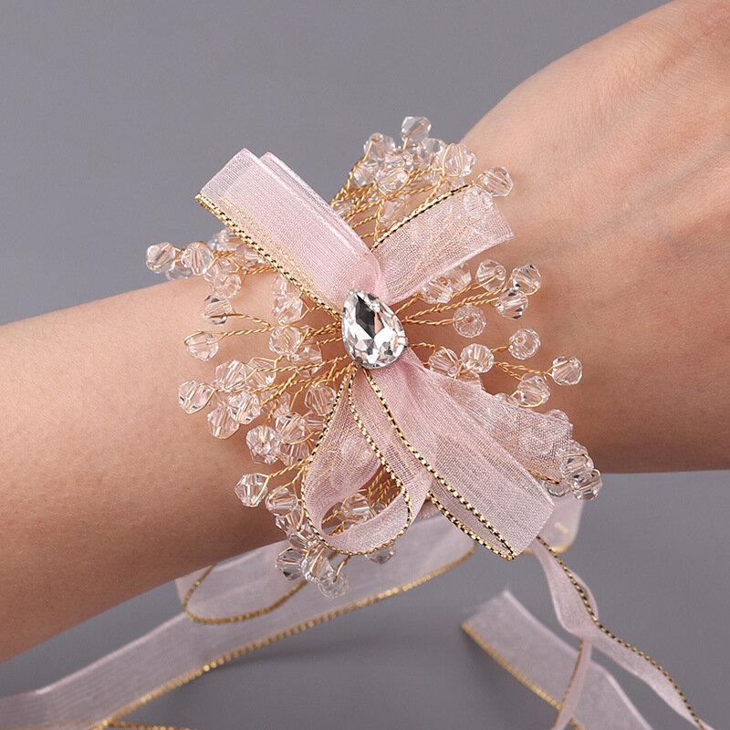 Fleur de poignet perle de demoiselle d'honneur pour mariée, accessoires de mariage, groupe de sœurs, Simple, esthétique, Super féerique, dîner