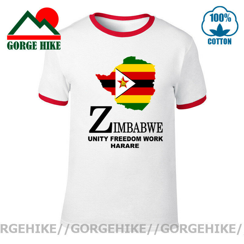 Zimbábue zwe harare camisa dos homens nova camiseta de manga curta roupas moletom equipe nacional país mapa moda t