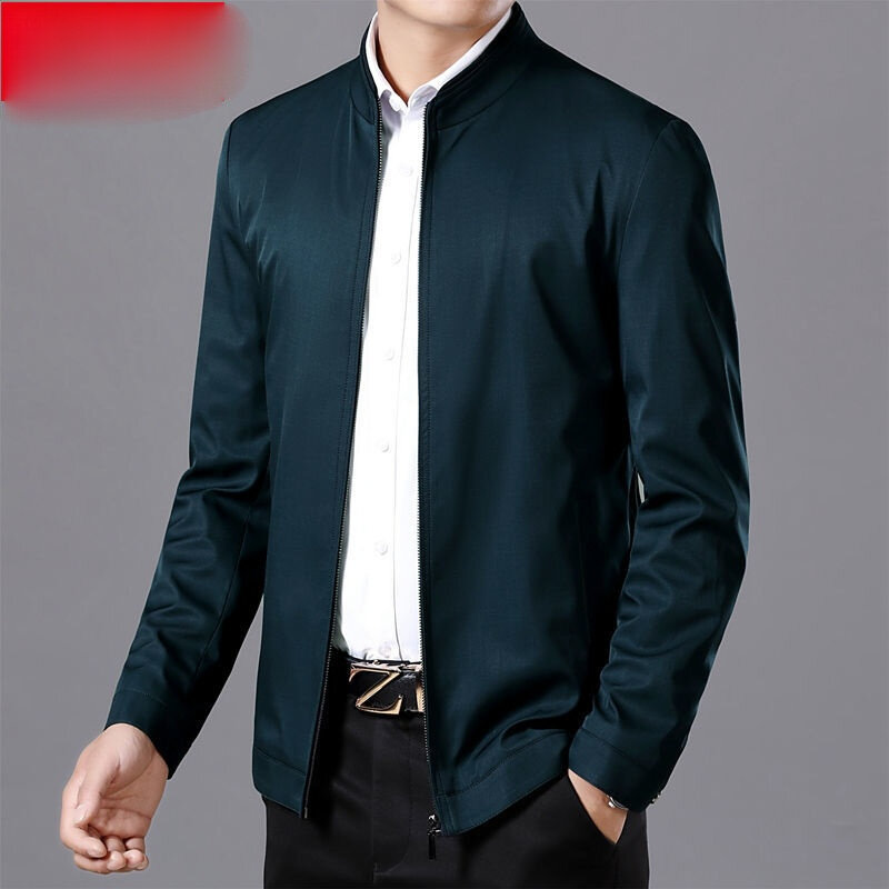 Uomo 2021 primavera autunno moda cappotti Casual tinta unita colletto alla coreana da uomo cappotti sottili giacche da uomo di mezza età O46