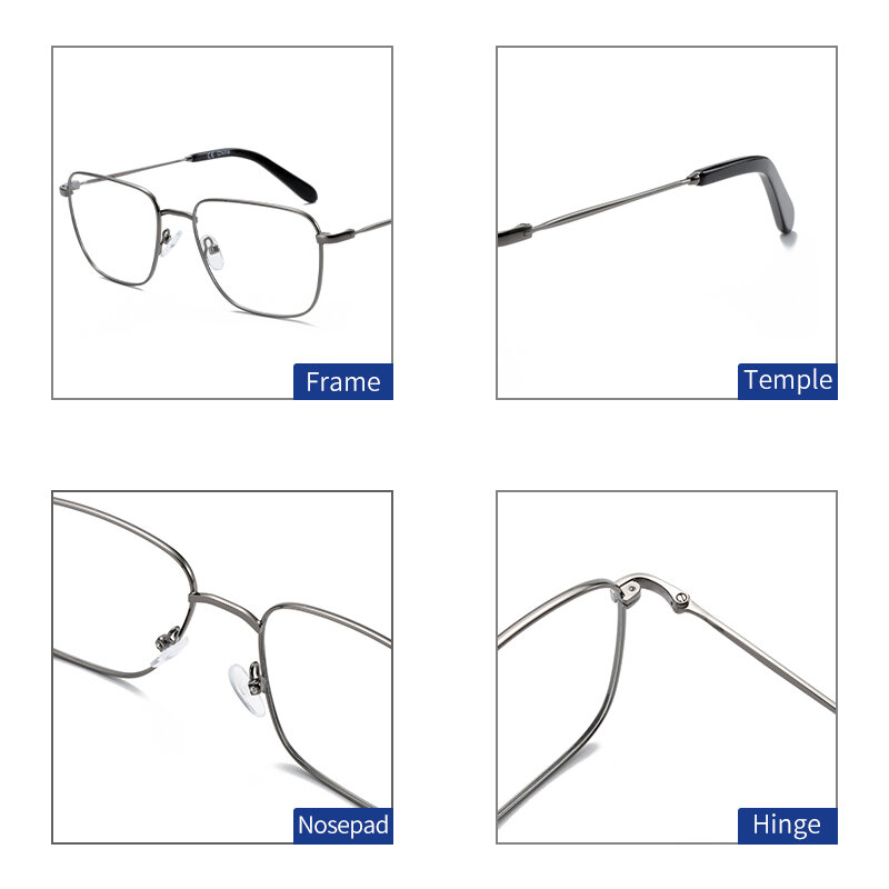 Bluemoky óculos de prescrição bluetooth, óculos masculinos de grau progressivo para miopia e hipermetropia ótica anti luz azul óculos fotocromáticos