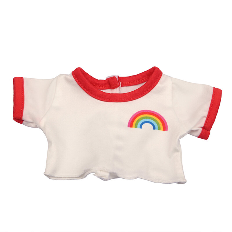 43cm Rebron Dolls 패션 의류 레인보우 셔츠 + 찢어진 바지/세트 거지 복장 맞추기 아기 새 브론 미국과 소녀를위한 장난감