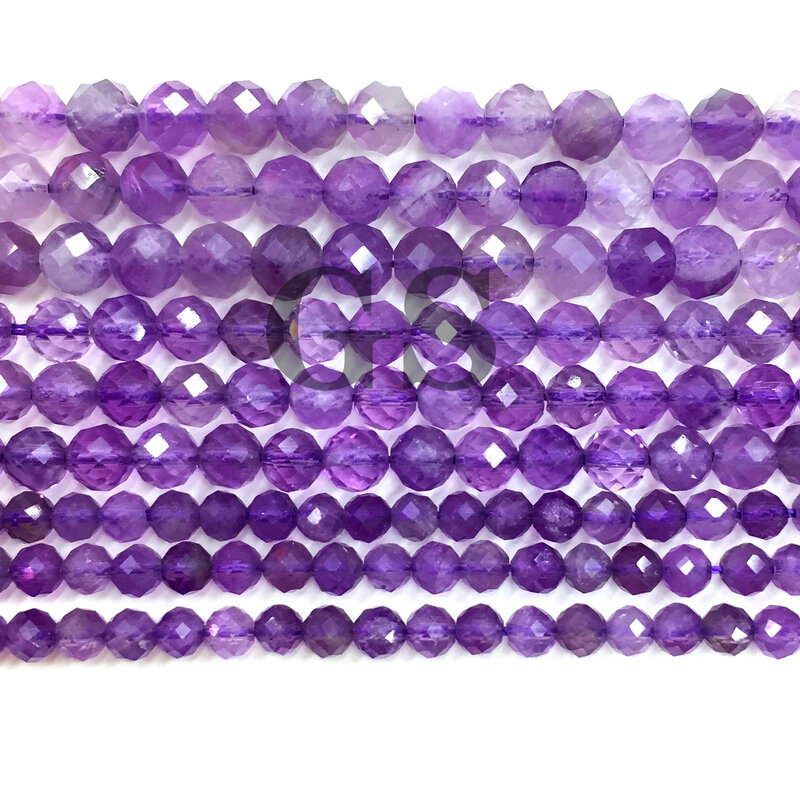 Natural Faceted Amethyst Small Size Beads Gemstone Round Beads For DIY Jewelry Making Necklace Bracelet Earring Strand 2 3 4 MM
