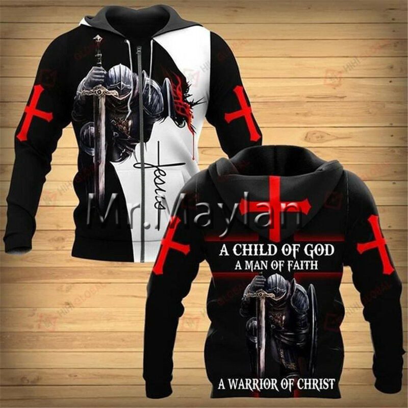 3D All Over Printed Battle of Knight Templars Hoodie Harajuku Fashion Hooded Sweatshirt Autumn Unisex hoodies Drop ship H991