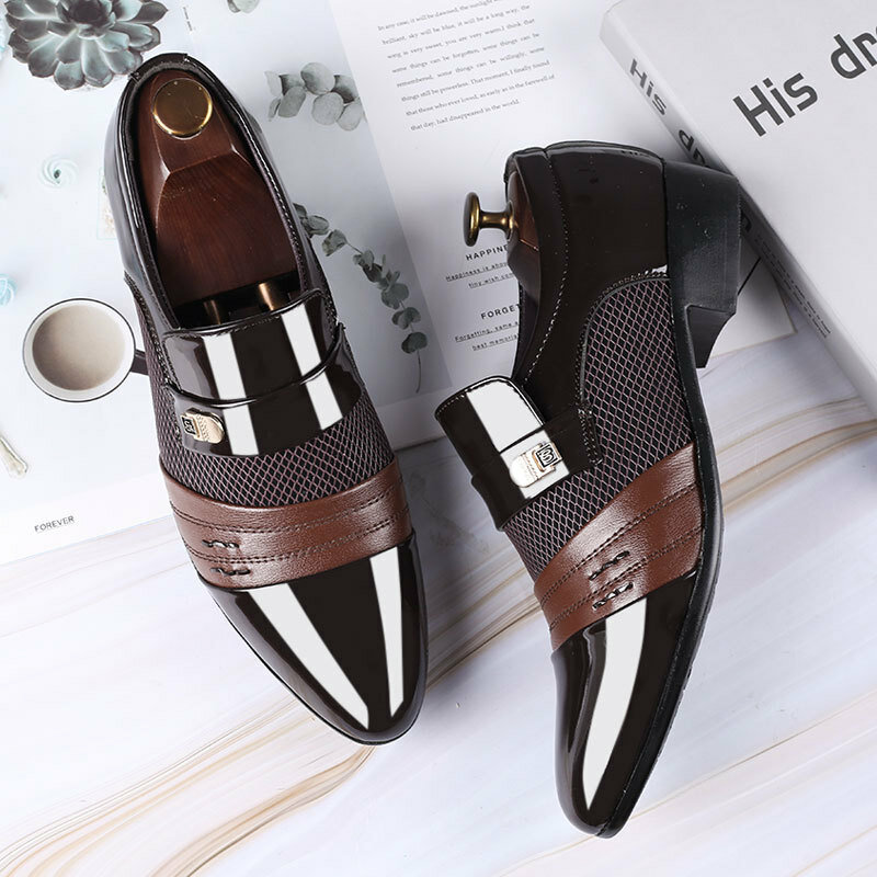 2021 Spring Autumn New Men's Dress Shoes Comfortable Leather Casual Shoes Slip-on Shoes Suitable for Wedding
