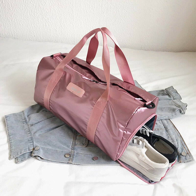 Dry And Wet Separation Women Bag Sports Training Handbags Tide Cylinder Travel Bag  Portable Large Capacity Luggage Bags Outdoor