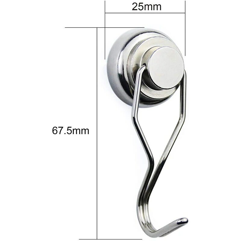 Swivel Swing Magnetic Hook New Upgraded, 60LB 2/6/10 Pack Refrigerator Magnetic Hooks ,Strong Neodymium Magnet Hook, Perfect