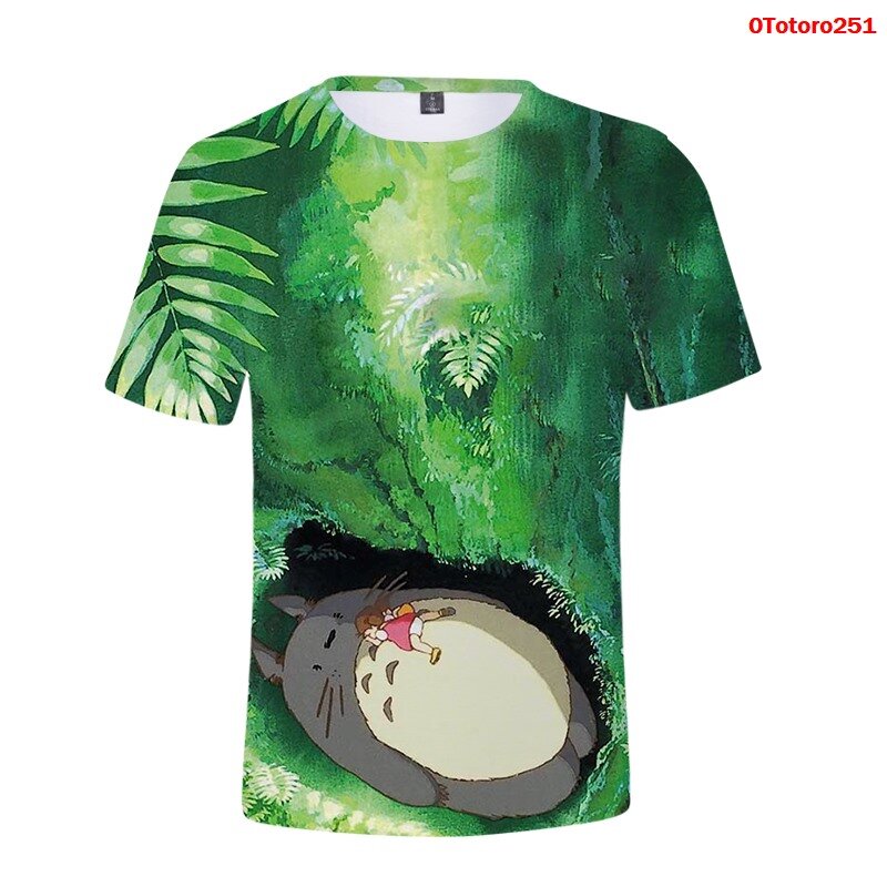 Camiseta de Totoro Studio Ghibli para hombre y mujer, camisa Harajuku Kawaii, Ullzang Totoro Studio Ghibli, divertida camiseta de dibujos animados, Top de Anime