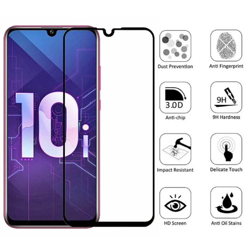 9D Full Cover Protective Film For Honor 10 i 10lite 20 i 20s 20pro Safety Screen Protector Glass on for Huawei honor 10 20 light