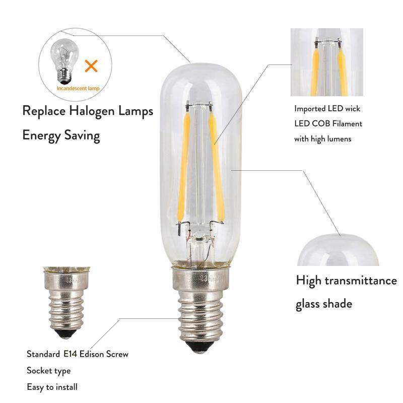E14 LED fornello T25 cappa aspiratore lampadina 12W 8W 4W luce bianca fredda/calda E14 220v piccola vite sostituire la lampada alogena 20w 40w 60w
