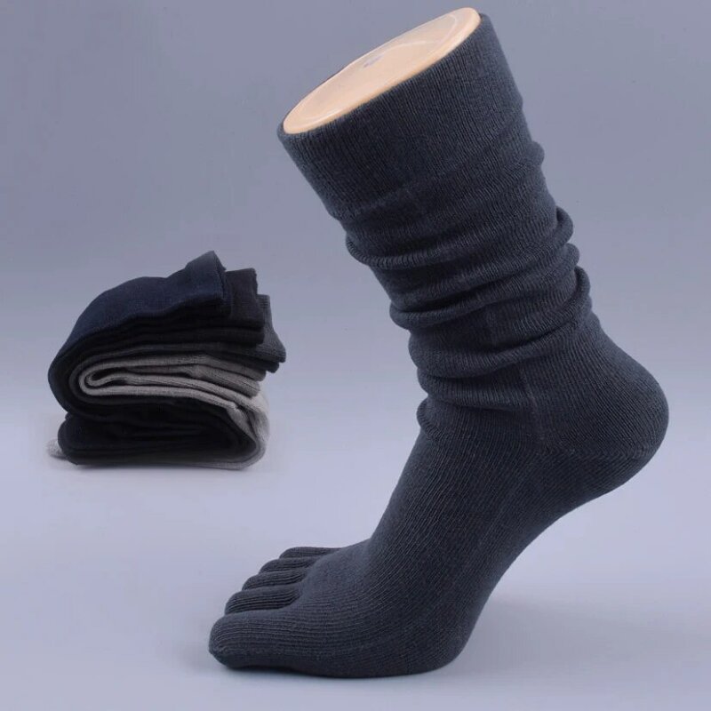 Chaussettes longues en coton pour hommes, chaussettes à cinq doigts de haute qualité, respirantes, japonaises, bottes unisexes, collection automne