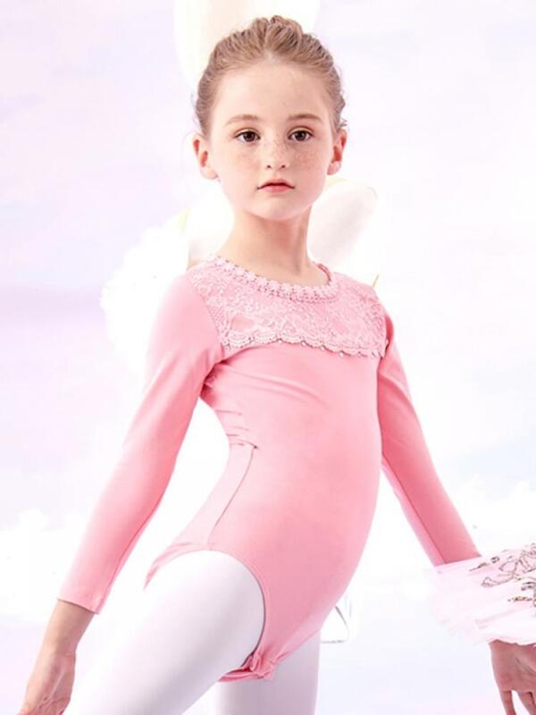 Autumn And Winter New Girls Fashion Cute Long-Sleeved Dance Dress Ballet Dress Long-Sleeved Jumpsuit