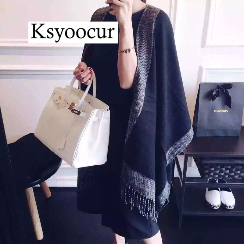 Ksyoour E10 – écharpe longue en cachemire pour femme, châle chaud à la mode, taille 190x65cm, nouvelle collection automne/hiver 2020